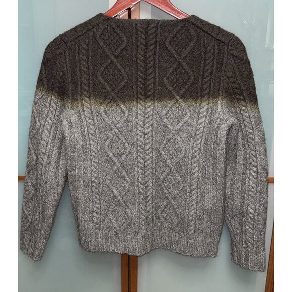 Prada Womens Brown Ombré Cable Knit Wool Blend Pullover Sweater Size 50 IT  14US - Picture 2 of 4